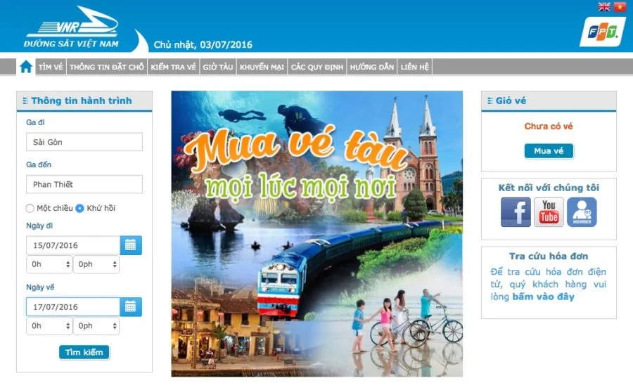 Chia sẻ kinh nghiệm đi du lịch Mũi Né - Phan Thiết bằng tàu lửa 4 Giao diện trang web vetau.com.vn